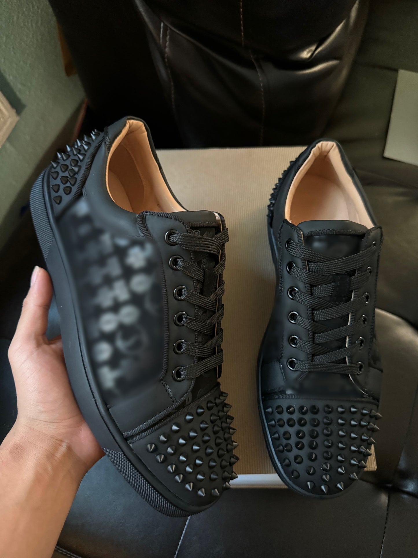 Leather Black Spikes